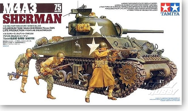 

1/35 U.S. M4A3 Sherman Tank (75mm Gun) 35250
