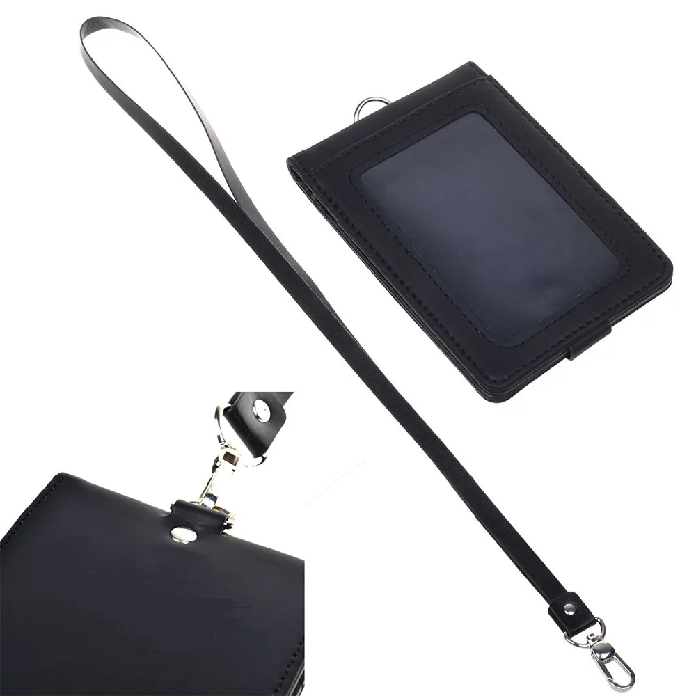 Fog film dual card ID holder (horizontal) + retractable neck strap (black)  MRT card holder student ID credit card - Shop Xuan Leather ID & Badge  Holders - Pinkoi