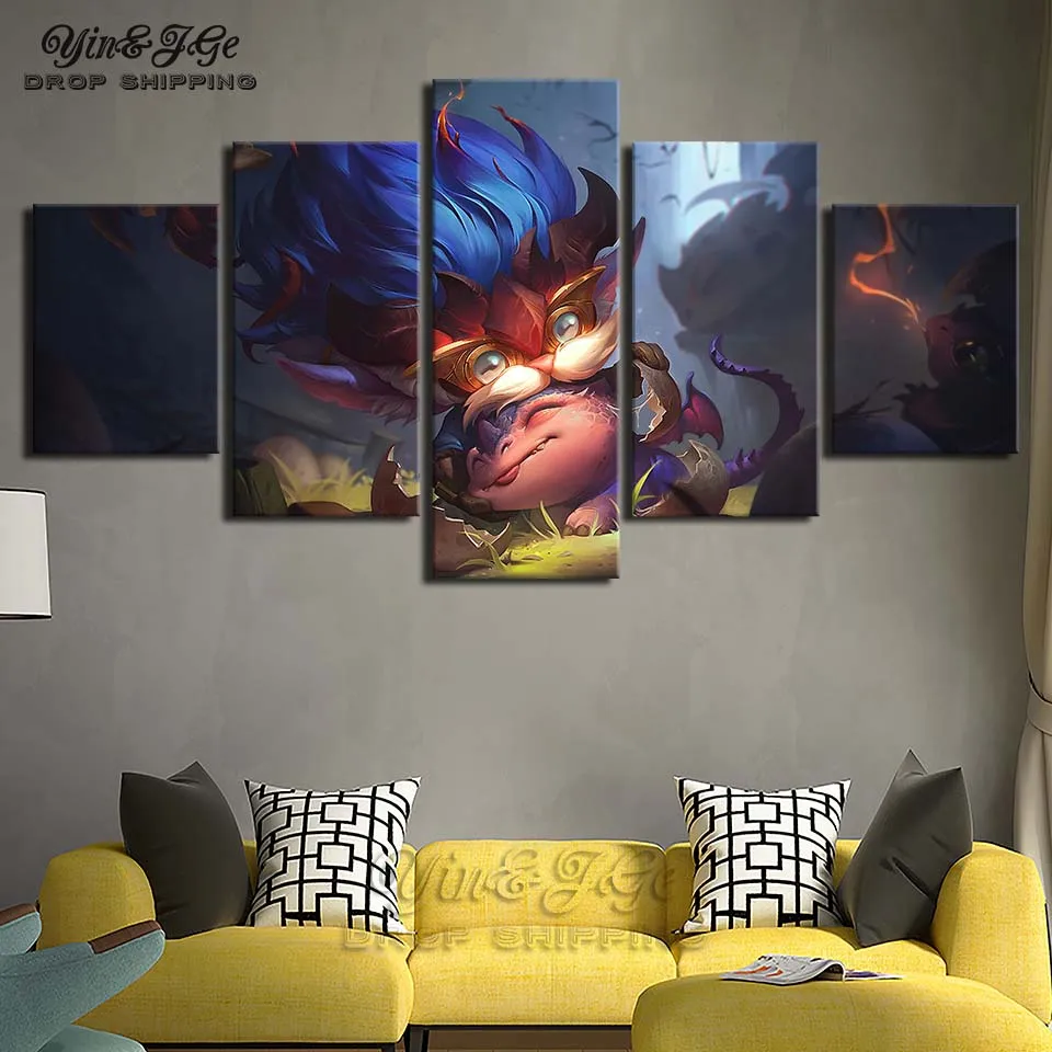 

Modular League Of Legends Picture HD Prints Canvas Game Painting 5 Pieces Heimerdinger Home Decor Kids Room Wall Artwork Poster