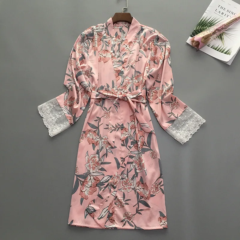 black floral dressing gown