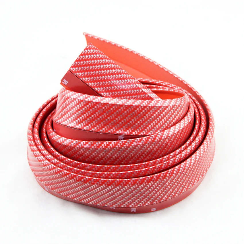 FZ-P parachoques delantero de coche de goma suave de fibra de carbono para Auto-estilo pegatinas de parachoques Auto Kit de cuerpo parachoques delantero labio