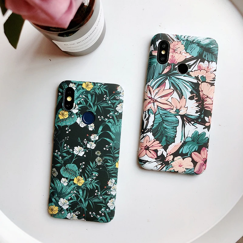 

Hard noctilucence cases for Xiaomi 8 8Lite 9 9SE Flower floral relief matte PC cover for Redmi Note5 Note6 Note7 back cover