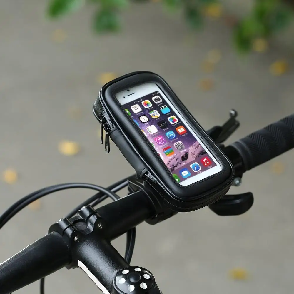 

Handlebar Bike Mount Holder with Waterproof Bicycle Bag Case Universal Case for Mobile Phone GPS Navigation Bracket
