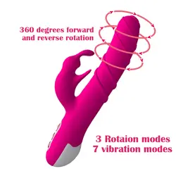 Кролик вибратор большой фаллоимитатор вращения клитора стимулятор массажер влагалища Sexo игрушечные лошадки USB перезаряжаемые интимны