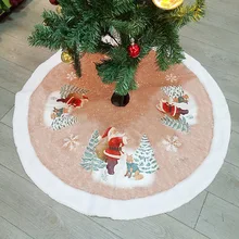 100cm/39.5inch New Lovely Red Christmas Tree Skirt Santa Claus Deers Bells Design Cover Base Decoration Xmas Tree Cover Decor christmas bells tree santa claus zip up hoodie