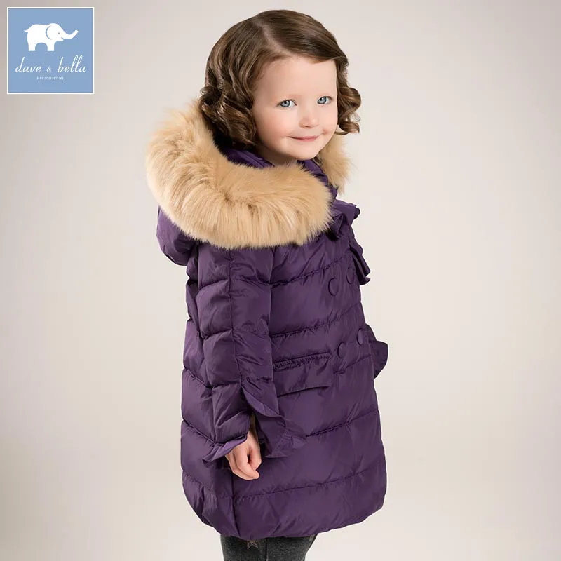 DB5918 dave bella winter baby girls down jacket children white duck