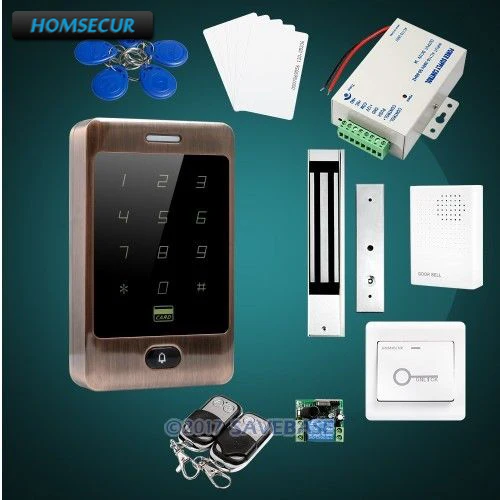 

HOMSECUR IP67 Fully-Potted Red Bronze Access Control Kit +180KG Waterproof Magnetic Lock