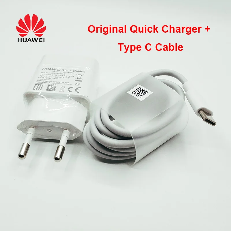 Original for HUAWEI Charger 9V 2A Quick Fast Charge Type C Cable For HUAWEI p20 lite P10 P9 P8
