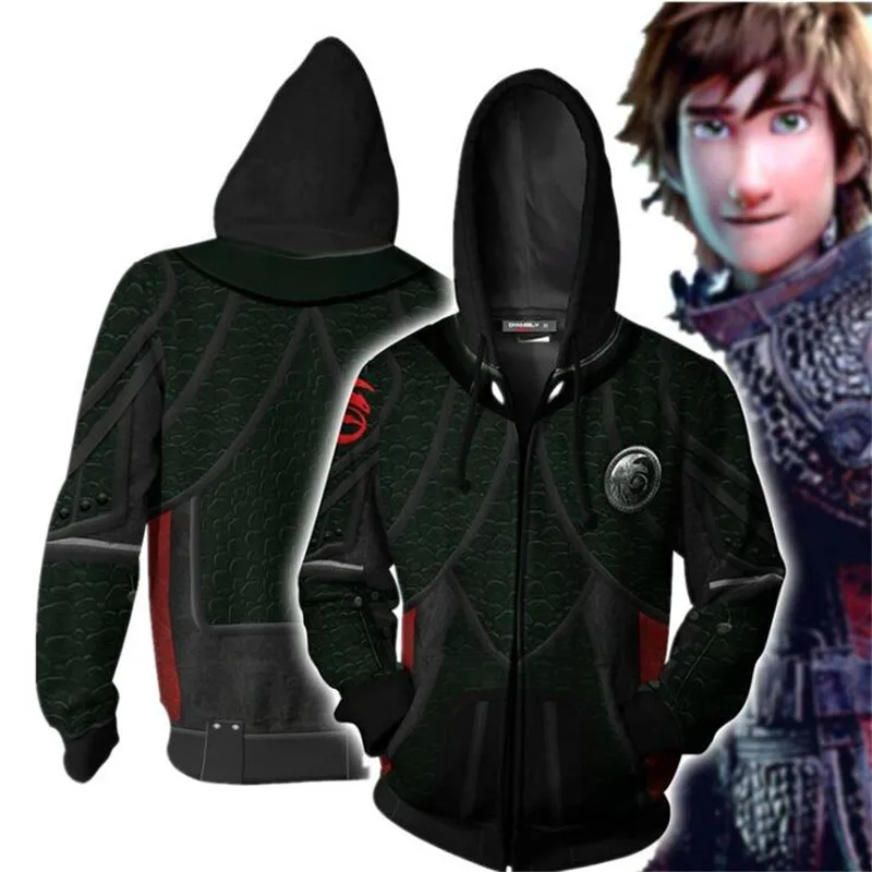 3D Толстовка с капюшоном и надписью How to Train Your Dragon 3|Костюмы аниме| |