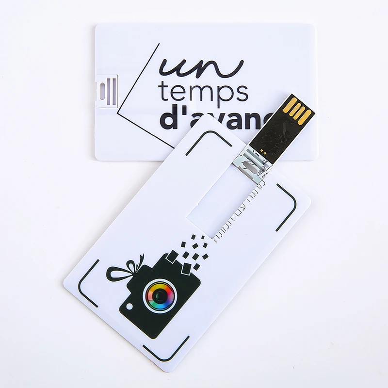 

Customized Full Color Print Logo Business Card USB Flash Drive 32GB 4GB 8GB 16GB Advertising Business Card USB Flash Drive 2GB