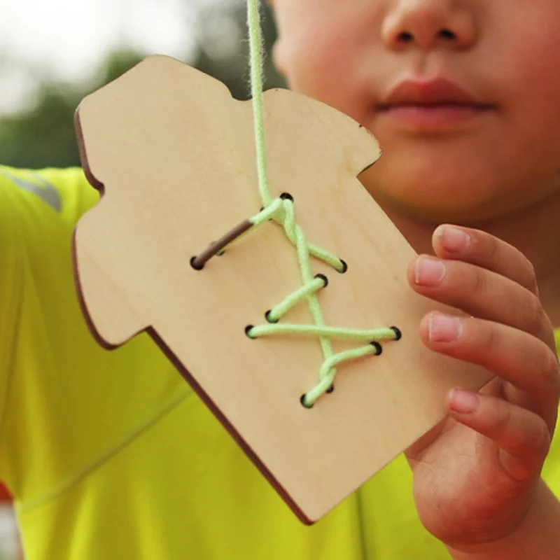  Nice Montessori Educational Toys Beads Lacing Board Wooden Toys Toddler Sew On Buttons Early Educat - 32814494494