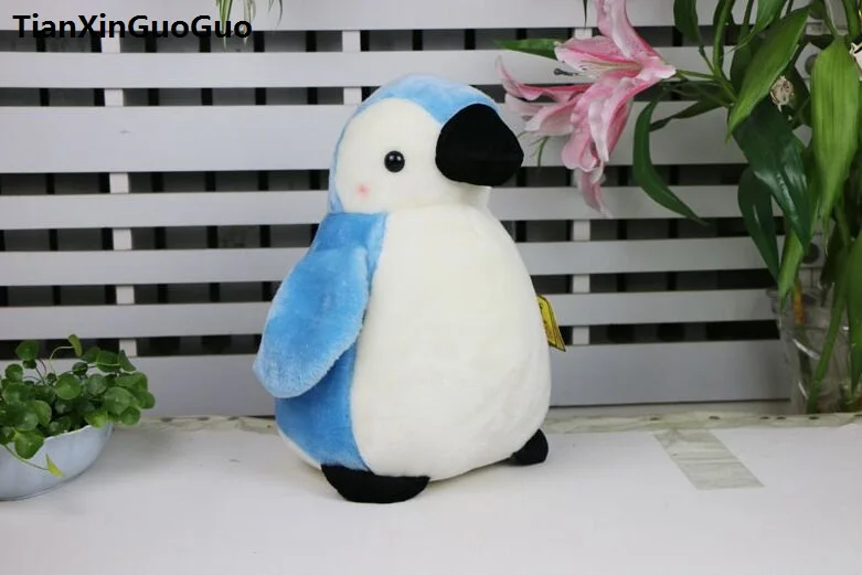 large 33cm lovely blue penguin soft doll plush toy throw pillow birthday gift h2090