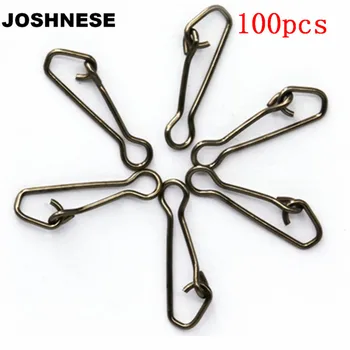 

100pcs/lot QL Hooked Swivels Snap Stainless Steel Sea Fishing Tackle Hook Lure Connector Fishing Swivel Snap Pin Fishhooks