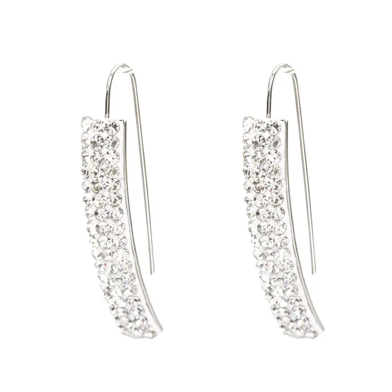 

Fashion 304 Stainless Steel Earrings Silver/Gold Arc Enamel Clear Rhinestone Modern Jewelry , Post/ Wire Size: 21 gauge , 1 Pair