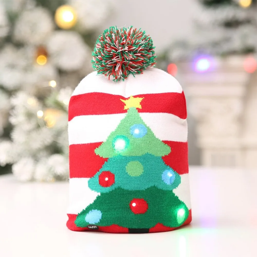 Светодиодный светильник для детей и взрослых, Рождественская шапка, Рождественская елка, олень; Снежинка, фонарь, снеговик, Рождественская шапка, подарки, вечерние украшения для дома