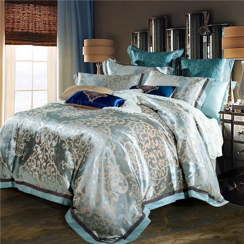 Luxury Turquoise Satin Bedding Set Luxury Turquoise Satin Bedding Set