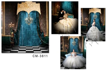 

blue Curtain Lights photo backdrop Vinyl cloth High quality Computer printed wedding Backgrounds for sale