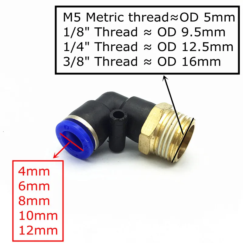 Пневматические фитинги быстрой пуш-ап в разъем 1/8 ''1/4'' 3/8 ''наружная резьба-4681012 мм воздушная трубка PL6-02 PL8-02 PL6-01 PL8-1