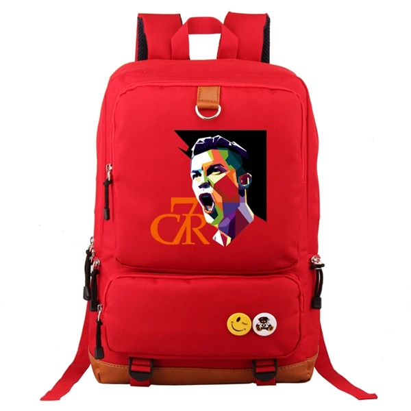 Женский и мужской рюкзак Cristiano Ronaldo CR7, Студенческая школьная дорожная сумка, сумка для ноутбука, для футбольных болельщиков - Цвет: A Red