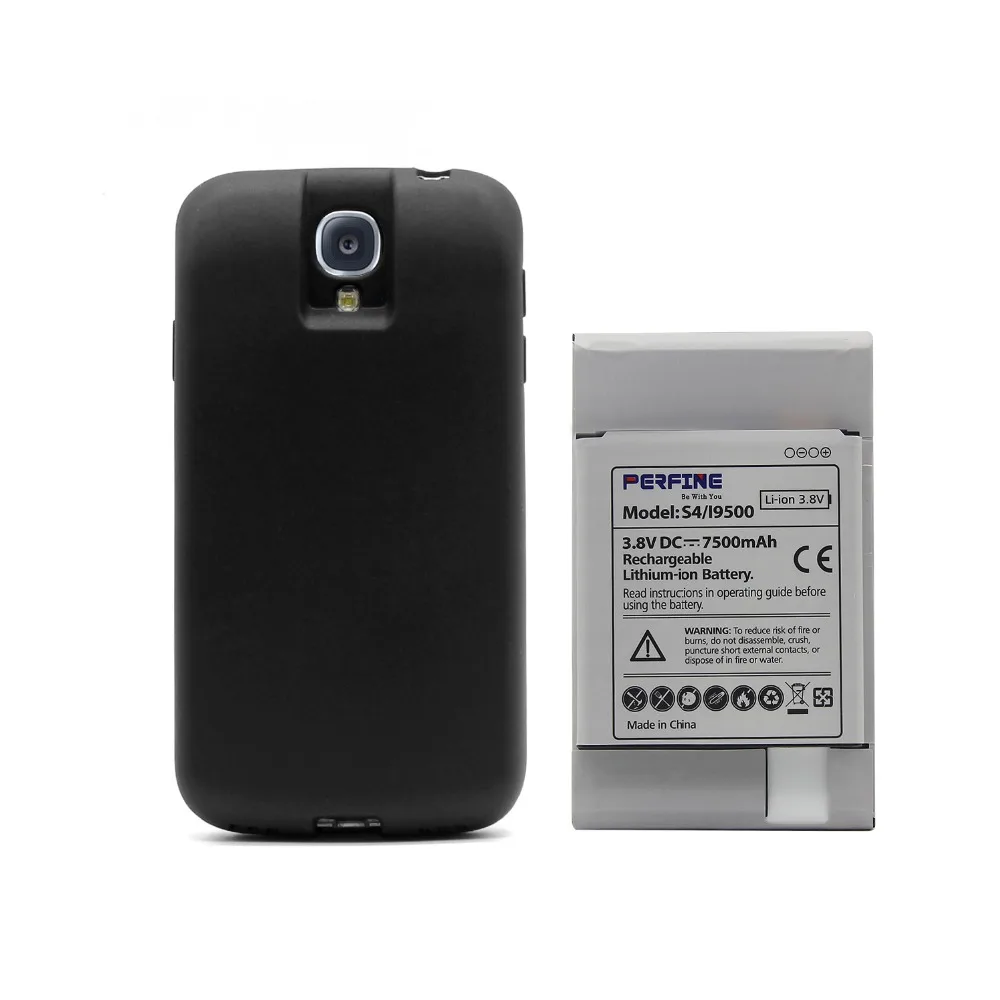 Tanie I9500 wymienna bateria B600BC być do Samsung Galaxy S4 i9505 większa bateria NFC 7500mAh + na całą powierzchnię ochronna obudowa tpu czarny