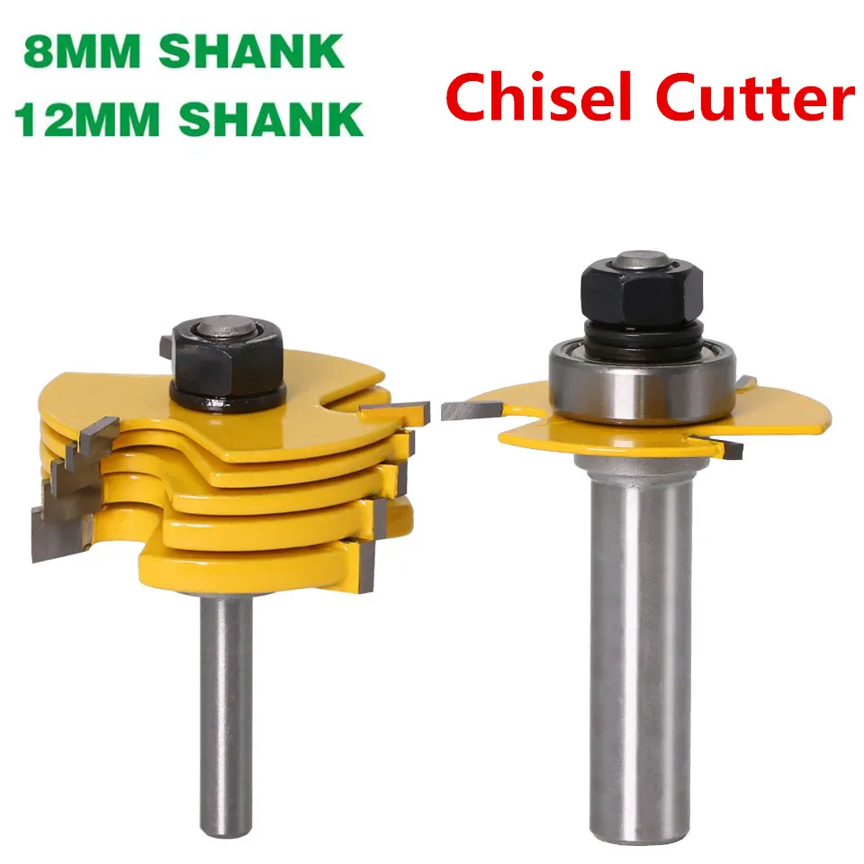 

1Pc 8mm 12mm Shank 3 Wing Router Bit Set With 6 Slot Cutters C3 Carbide Woodworking Chisel Cutter Tools