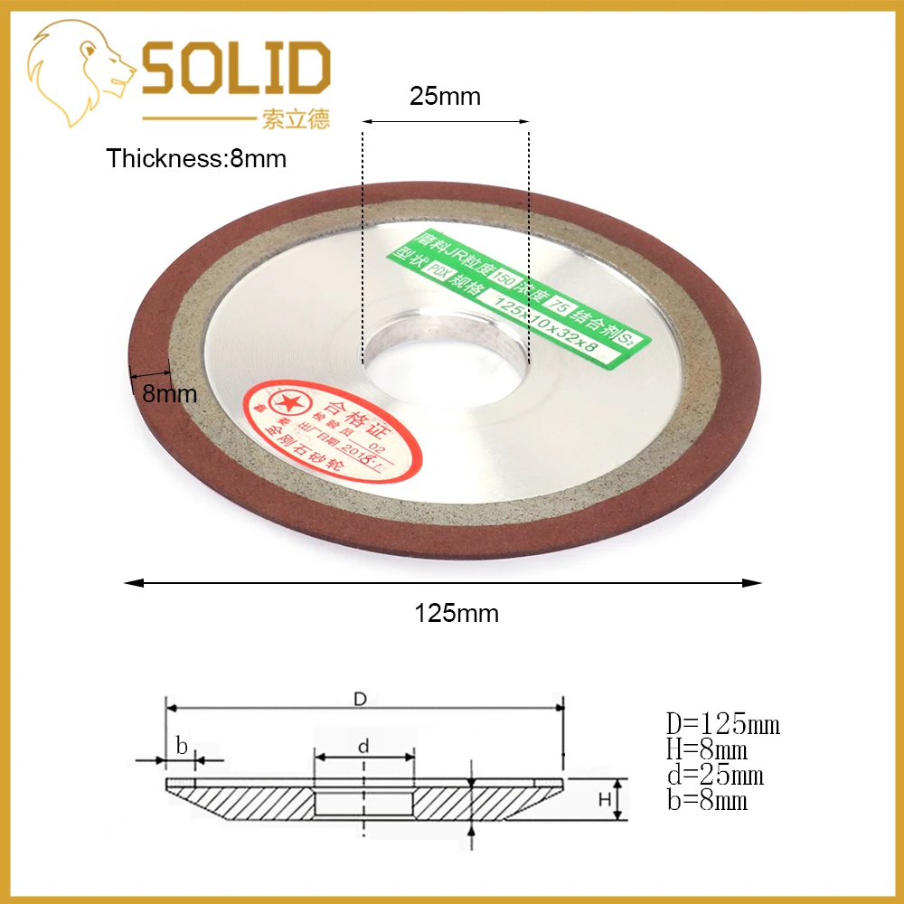 125mm алмазное шлифовальное колесо отрезной диск полимерная связка шлифовальные станки для Вольфрам Сталь фрезерный резец инструмент для заточки 150/240/320 Грит