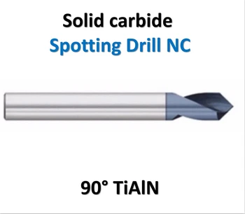 

JF D3x6x50L HRC55 Tools Solid Carbide NC Spot Drill 90 Degrees With TiALN Spotting Drill