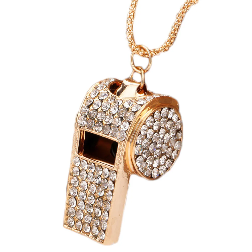 1 Piece crystal Whistle Necklace Supernova sale Full Rhinestone Costume