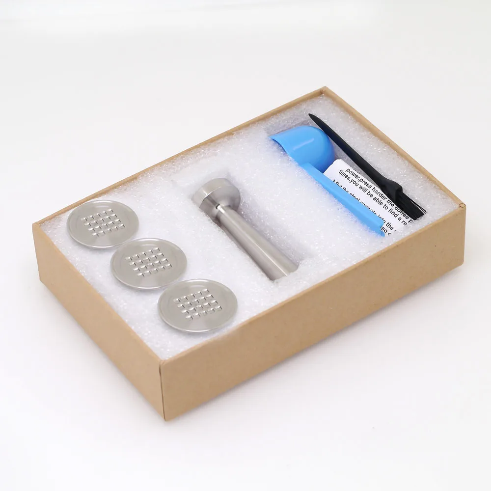 3 Capsule 1 Tamper Nespresso многоразовая капсула многоразовый фильтр для кофе капельница Сталь Nespresso Cafeteira Capsulas De Cafe Recargables Reutilizables - Цвет: 3 Capsule 1 Tamper