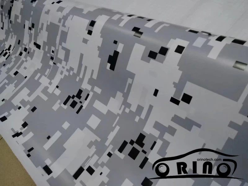Grey White Digital Camouflage Vinyl Film-5