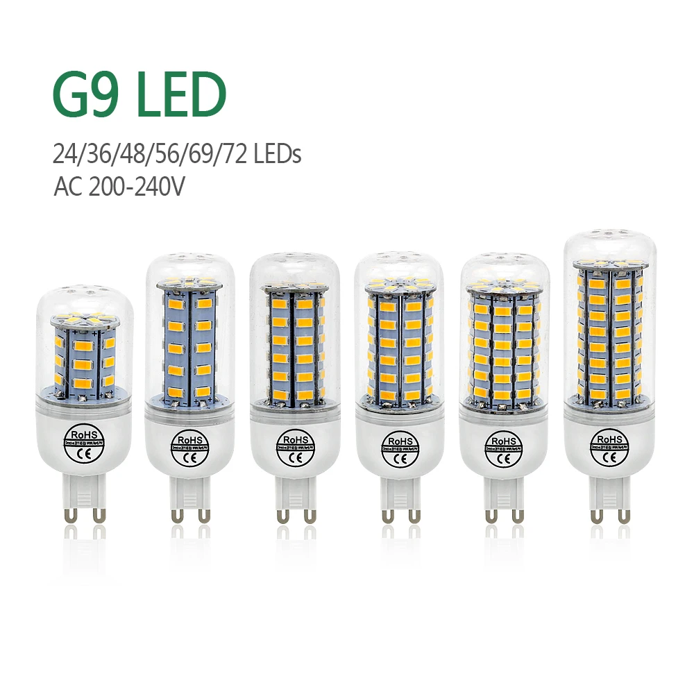 1 шт. светодиодный ная лампа E27 E14 B22 G9 GU10 светильник 220V SMD 5730 люстра прожектор 36 48 56 69