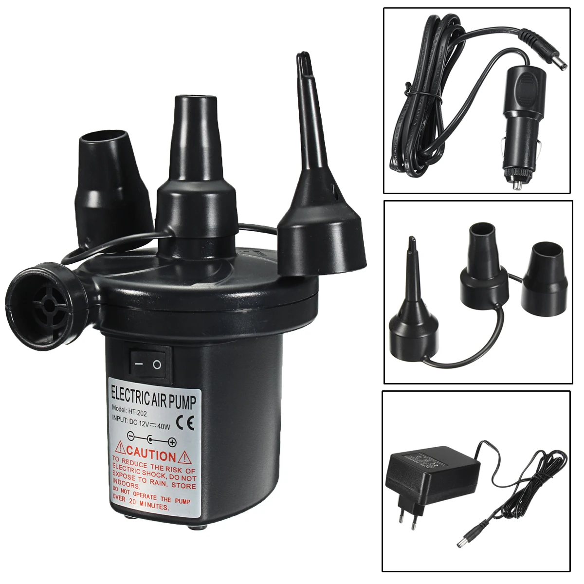 

220V Portable Electric Air Pump Electric Vacuum Compression Bags Pump Inflator For Inflatable Toys Air Mattress bed Boat pool