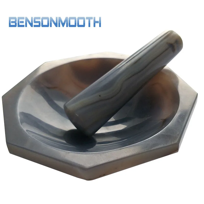 Natural Agate Mortar and Pestle Lab Grinding and Mixingin Tool Parts