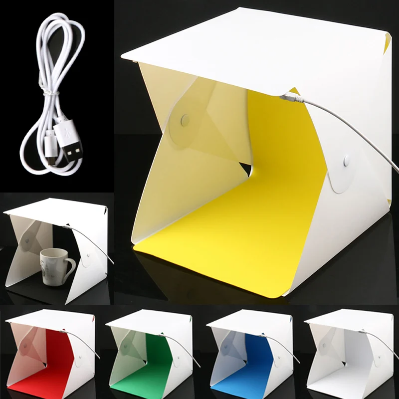 

Mini Folding Studio Diffuse Soft Box Lightbox with LED Light Photography Background Photo Studio S288