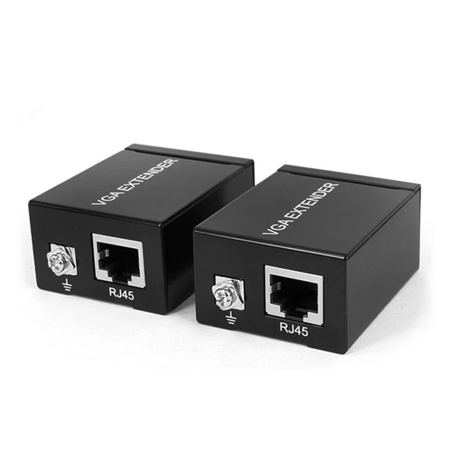 Одна пара 60 м VGA удлинитель Женский в Lan Cat5 Cat5e RJ45 Ethernet адаптер усилитель