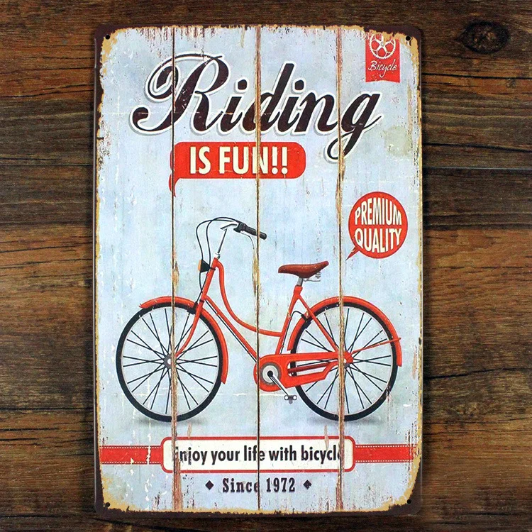 UA X 0524 Free shipping about " Riding bicycle " vintage metal tin