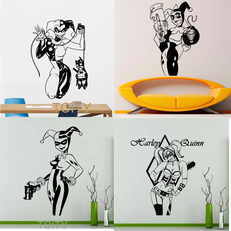 23 дизайна настенный стикер Harley Quinn комиксы постер супергерой Виниловая наклейка