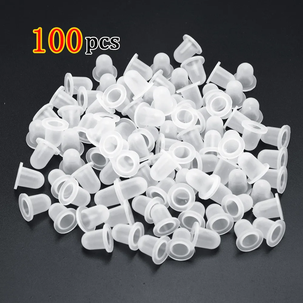 

100Pcs Disposable Tattoo Ink Cup Small Size Vacuum Silicone Permanent Tattoo Makeup Eyebrow Makeup Pigment Container Caps
