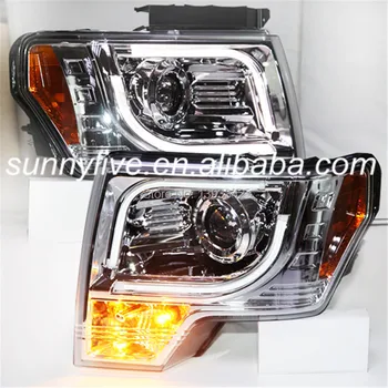 

For FORD F150 Raptor LED Strip Head Lamp 2013 to 2014 Year Chrome housing