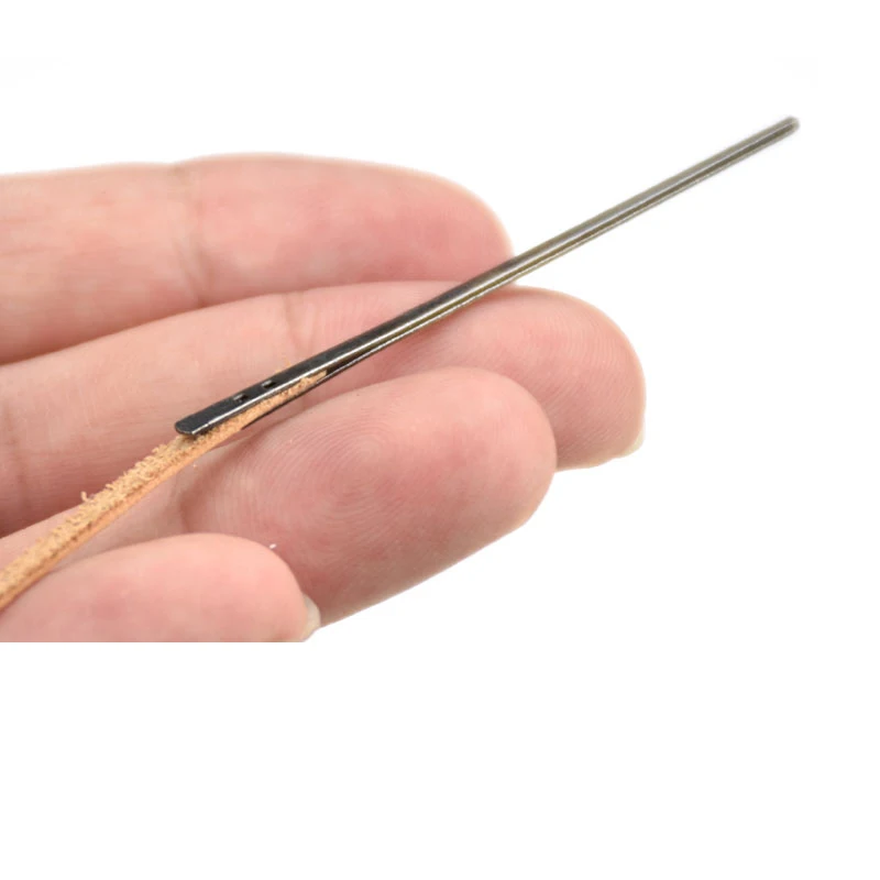 QJH 2pcs Leather needle sewing craft tool leather knitting needle double hole leather rope lace DIY sewing kit leather sewing kit leather sewing needles leather tool leather tools leathercraft tools leather sewing tool set