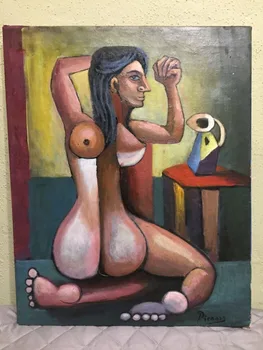 

The abstract art of hand-painted oil paintings on canvas by artists，A woman .free shipping