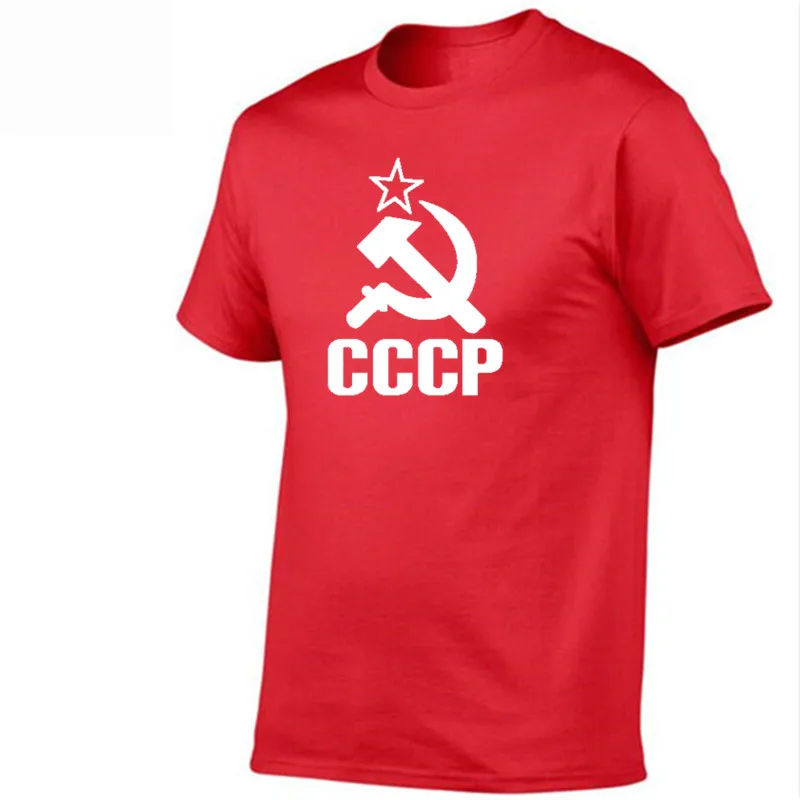 Футболка для спортзала WINER CCCP, Мужская футболка с коротким рукавом, футболки из хлопка с круглым вырезом - Цвет: 6  red