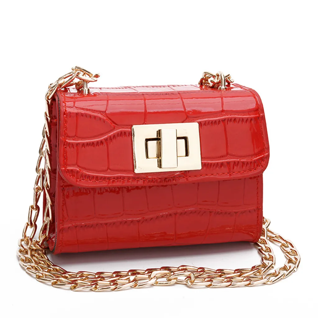 XINIU сумка на плечо для женщин, дизайнерские сумки с ремешком на цепочке, клатч с клапаном, женская сумка-мессенджер с металлической пряжкой, сумка через плечо - Цвет: Красный
