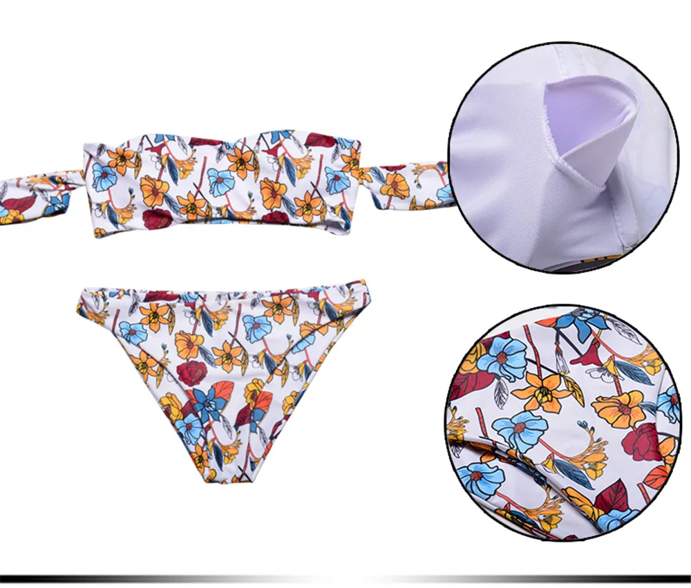 Sexy Padded Bikini Set Floral Swimwear Women Beach Bathing Suit Push Up Bandage Bikini Maillot De Bain Femme 2018 Swimsuits (10)