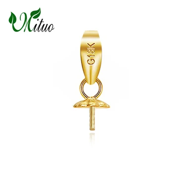 

MITUO 18K Yellow Gold trendy pendant pearl DIY accessories necklace for love women,wedding pearl Jewelry,chain necklace