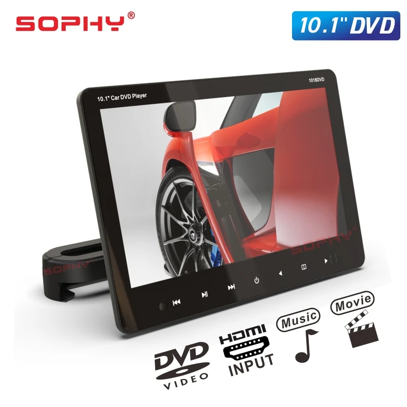 

New 10.1 Inches Car Automobile Headrest DVD Player Rear Seat Detachable Video Player CD VCD USB/SD/HDMI/IR/FM SH1018DVD