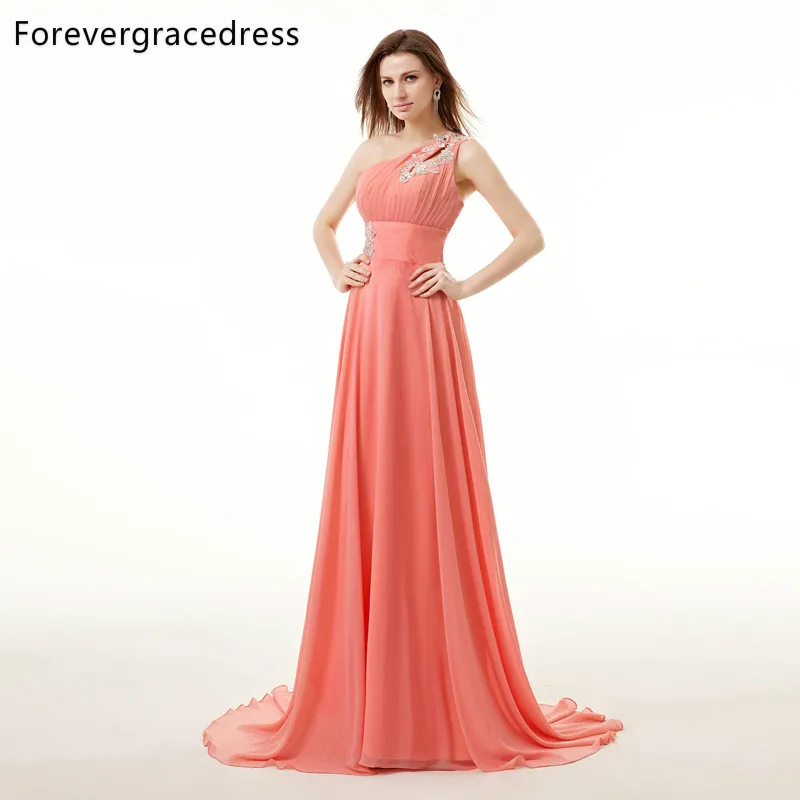 Forevergracedress фактические фотографии коралловый длинное вечернее платье