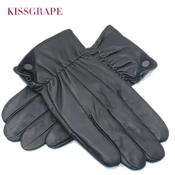 

Men Winter Warm Gloves Genuine Leather Thick Fleece Sensory Tactical Gloves Fashion Wrist Autumn Driving Motorcycle Gloves 11.11