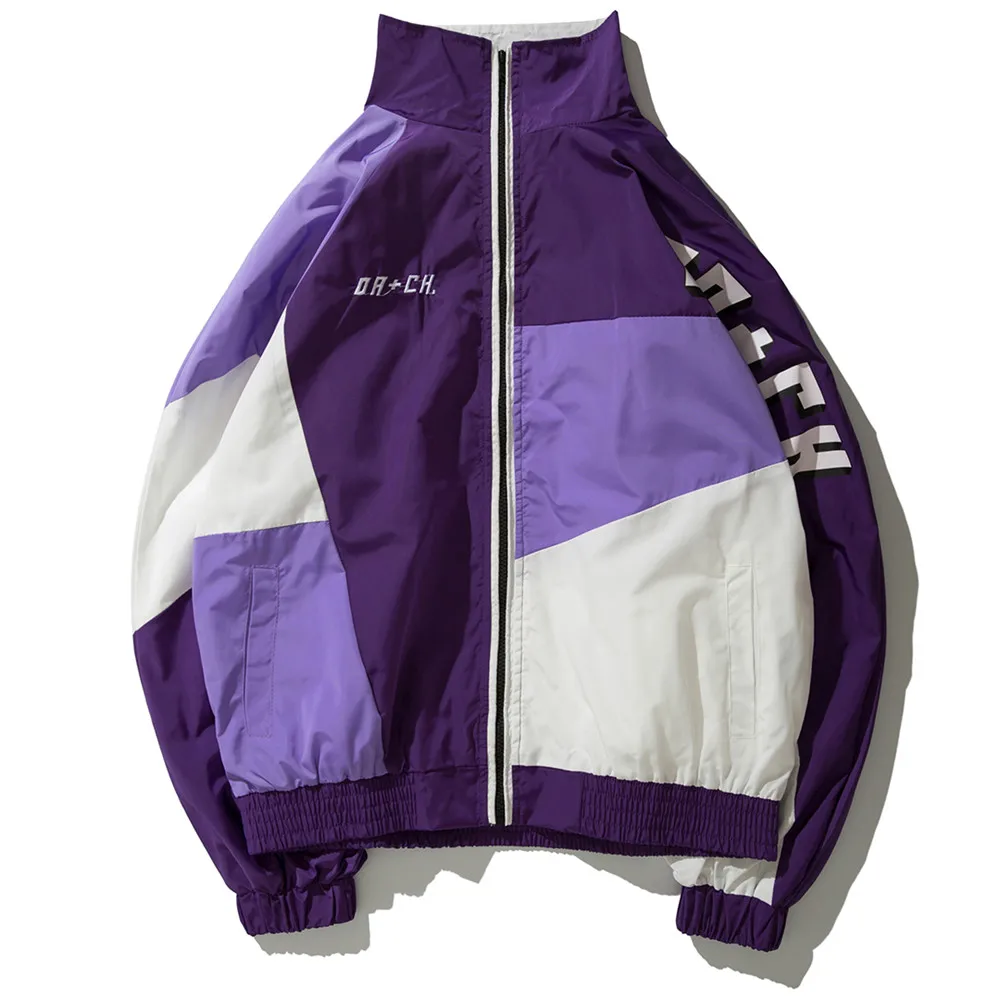 OSCN7 Hip Hop Contrast Color Jackets Men 2019 New Streetwear Loose Casual Women Windbreaker Jackets Varsity Bomber Coat A27 OSCN7 Hip Hop Contrast Color Jackets Men 2019 New Streetwear Loose Casual Women Windbreaker Jackets Varsity Bomber Coat A27