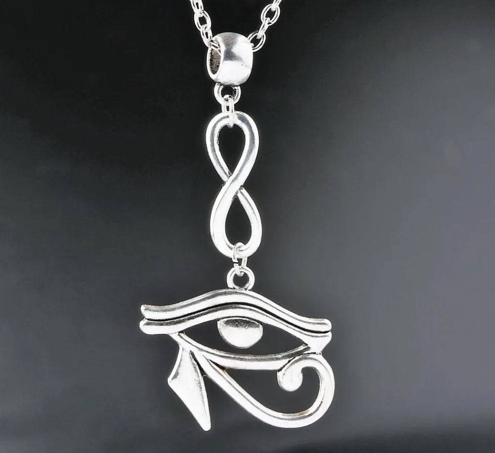 

1 Pcs Infinity Egypt Eye Of Horus Egyptian Pendant Necklaces Tibetan Silver Retro Charms Fashion Jewelry Gift New